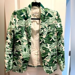 Joie Linen Palm print blazer